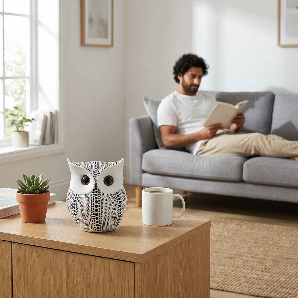 Pointillist Owl Sculptural Object